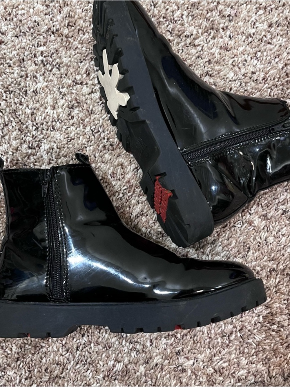ZARA Mickey Minnie Mouse Disney Combat Boots  Black Eu 39 US Womens Size 8.5 - Picture 7 of 9